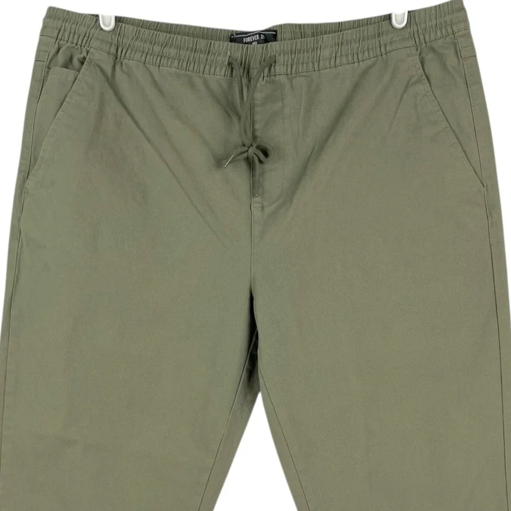 Forever 21 Men Olive Green Jogger Pants Size 2XL Elastic Waist w/Drawstring  NWT